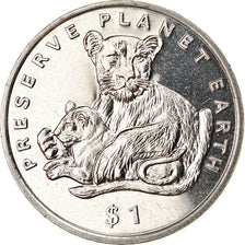 Coin, Eritrea, Dollar, 1995, Faune africaine - Lion, MS(63), Copper-nickel