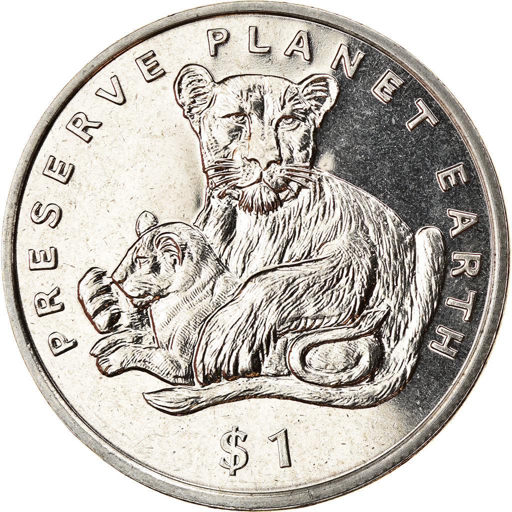Coin, Eritrea, Dollar, 1995, Faune africaine - Lion, MS(63), Copper-nickel