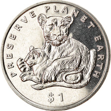 Coin, Eritrea, Dollar, 1995, Faune africaine - Lion, MS(63), Copper-nickel