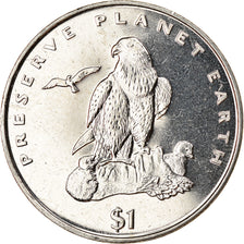 Coin, Eritrea, Dollar, 1996, Oiseaux - Faucon lanier, MS(63), Copper-nickel