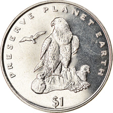 Coin, Eritrea, Dollar, 1996, Oiseaux - Faucon lanier, MS(63), Copper-nickel