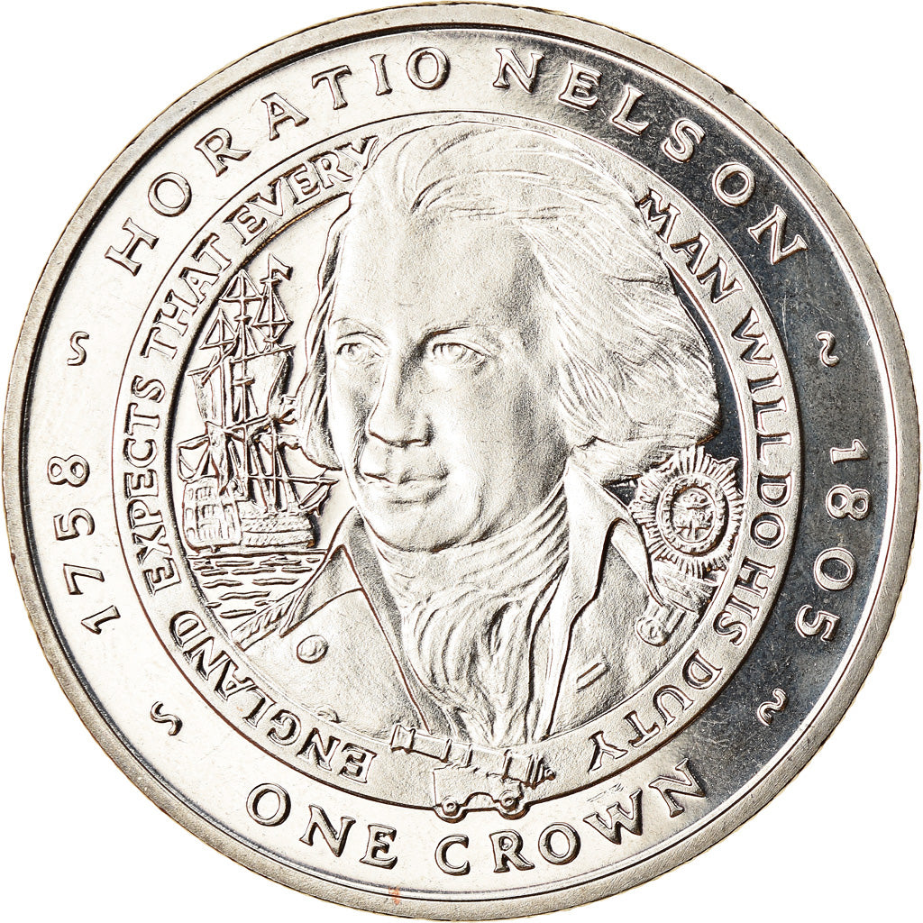 Coin, Falkland Islands, Crown, 2006, Horatio Nelson, MS(63), Cupro-nickel
