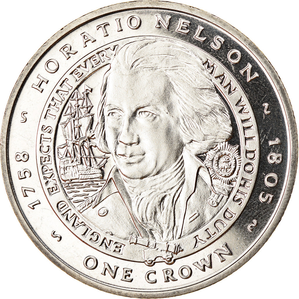 Coin, Falkland Islands, Crown, 2006, Horatio Nelson, MS(63), Cupro-nickel