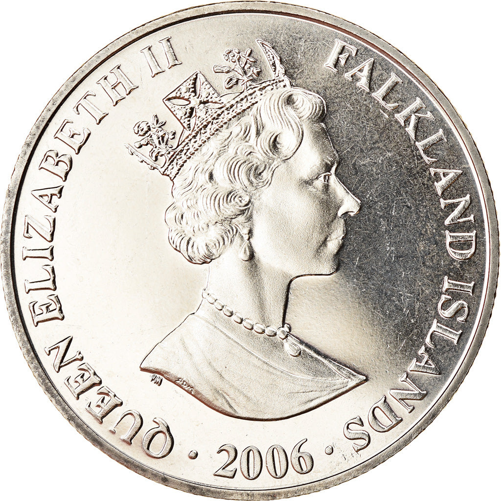 Coin, Falkland Islands, Crown, 2006, Horatio Nelson, MS(63), Cupro-nickel