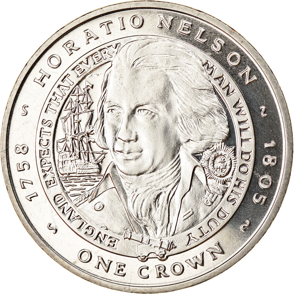 Coin, Falkland Islands, Crown, 2006, Horatio Nelson, MS(63), Cupro-nickel