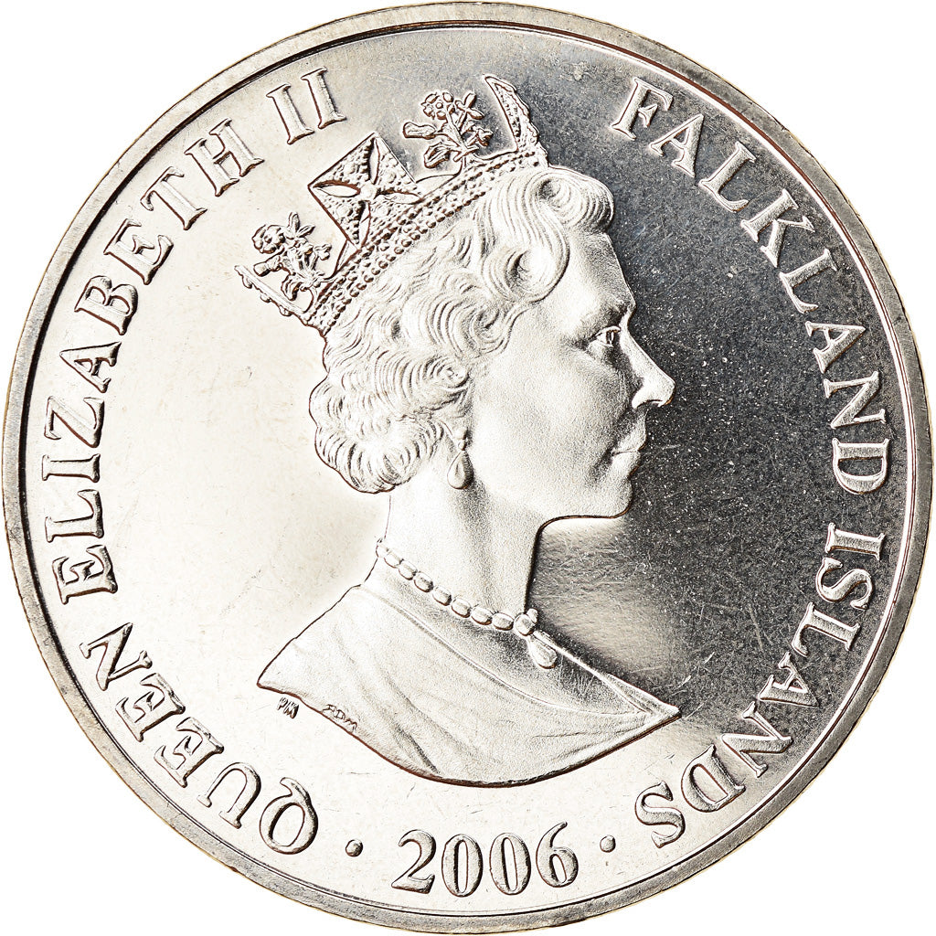 Coin, Falkland Islands, Elizabeth II, Crown, 2006, Pobjoy Mint, John Ross et