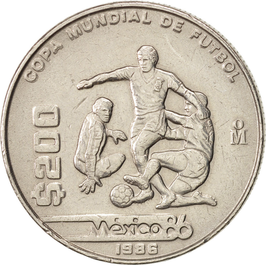 Mexico, 200 Pesos, 1986, Mexico City, AU(50-53), Copper-nickel, KM:525