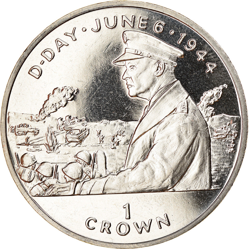 Coin, Isle of Man, Elizabeth II, Crown, 1994, Pobjoy Mint, Dwight D. Eisenhower