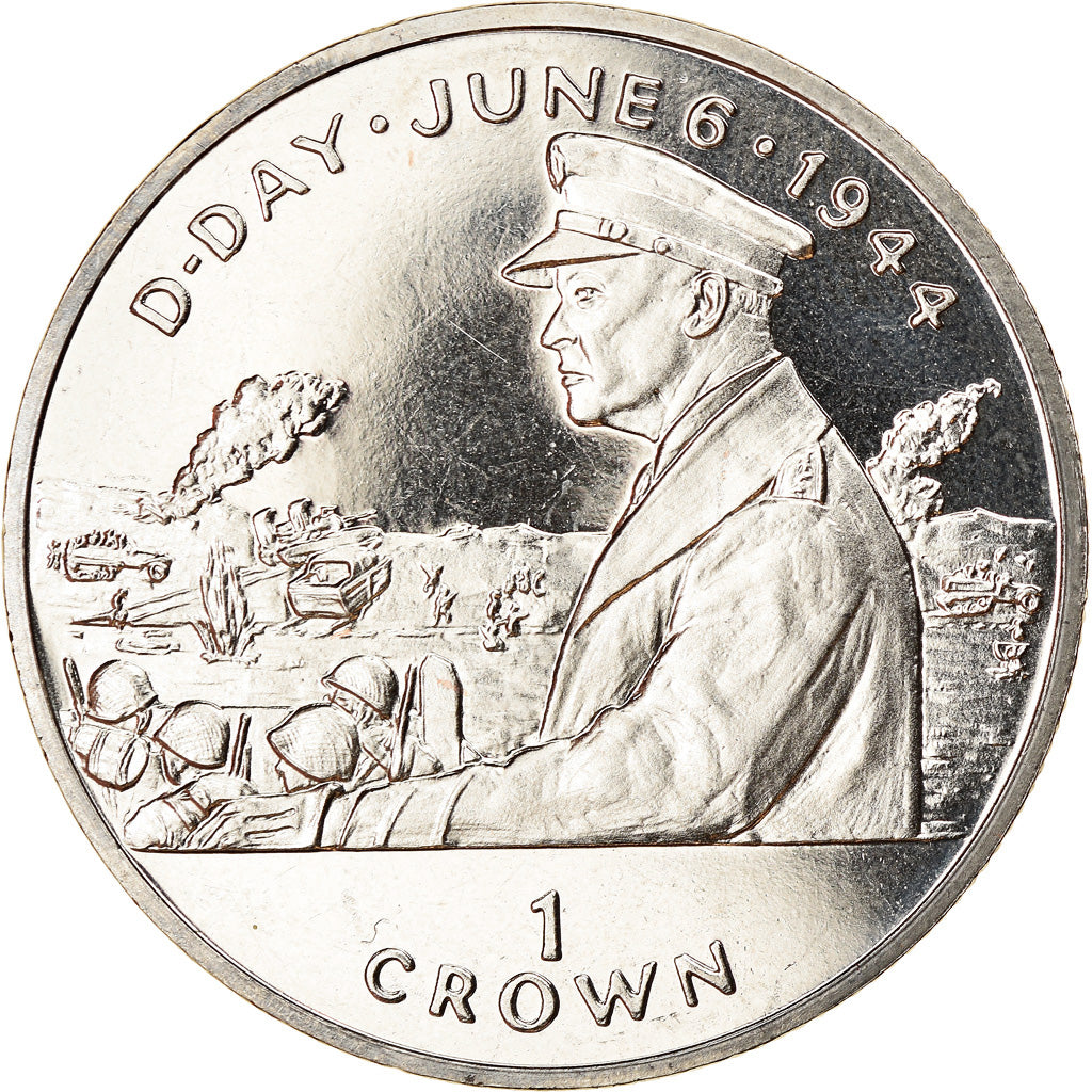 Coin, Isle of Man, Elizabeth II, Crown, 1994, Pobjoy Mint, Dwight D. Eisenhower
