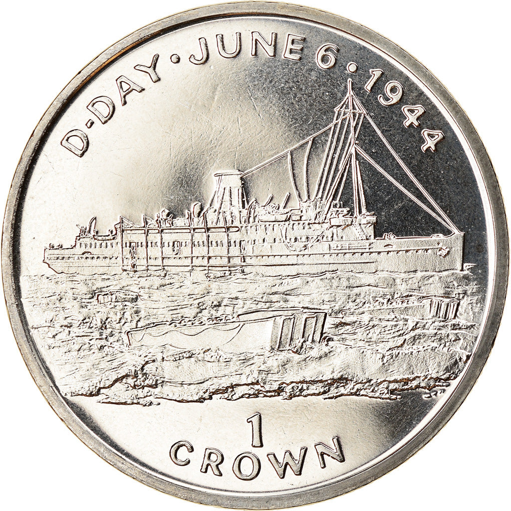 Monnaie, Isle of Man, Elizabeth II, Crown, 1994, Pobjoy Mint, D-Day - Marine