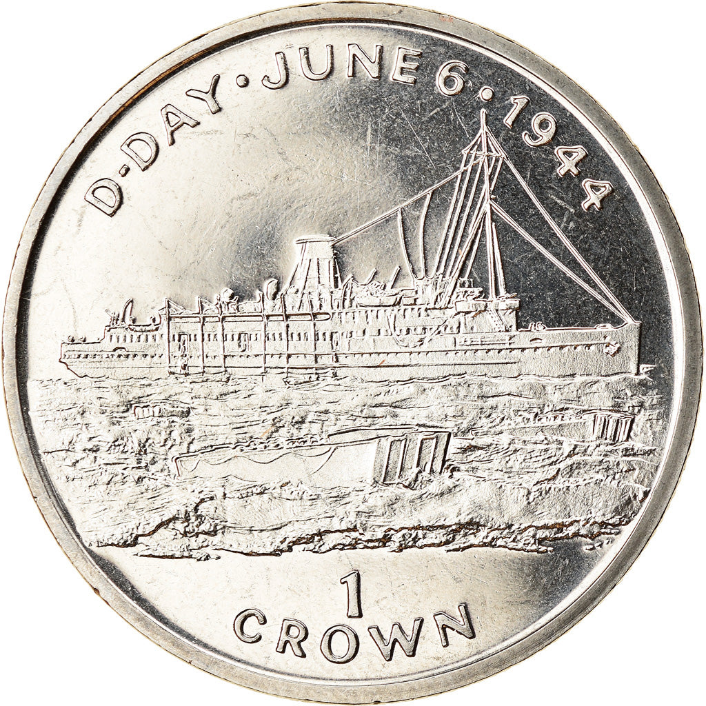 Münze, Isle of Man, Elizabeth II, Crown, 1994, Pobjoy Mint, D-Day - Marine