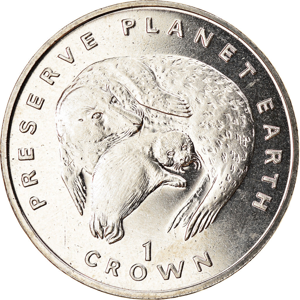 Coin, Isle of Man, Elizabeth II, Crown, 1994, Pobjoy Mint, Phoque gris, MS(63)