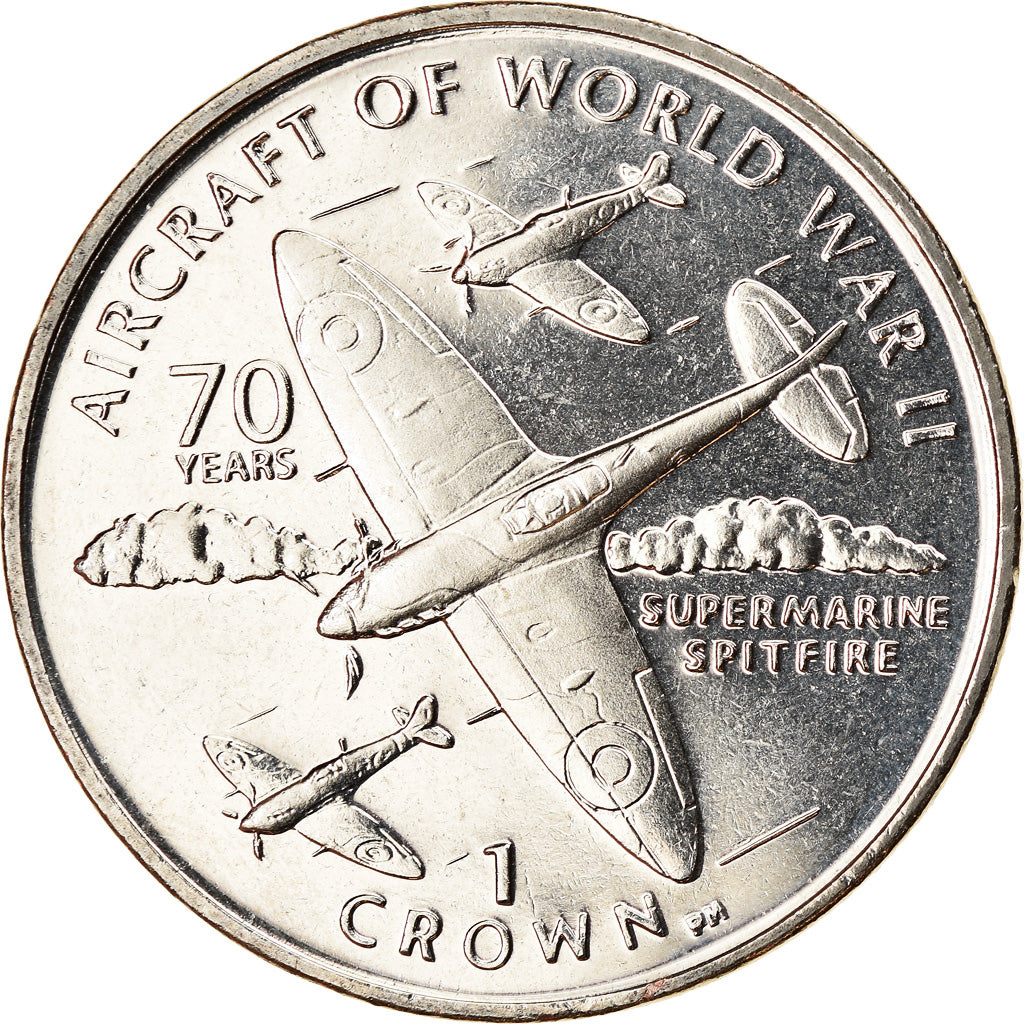 Coin, Isle of Man, Crown, 2006, Pobjoy Mint, 70 ans du Spitfire, MS(63)