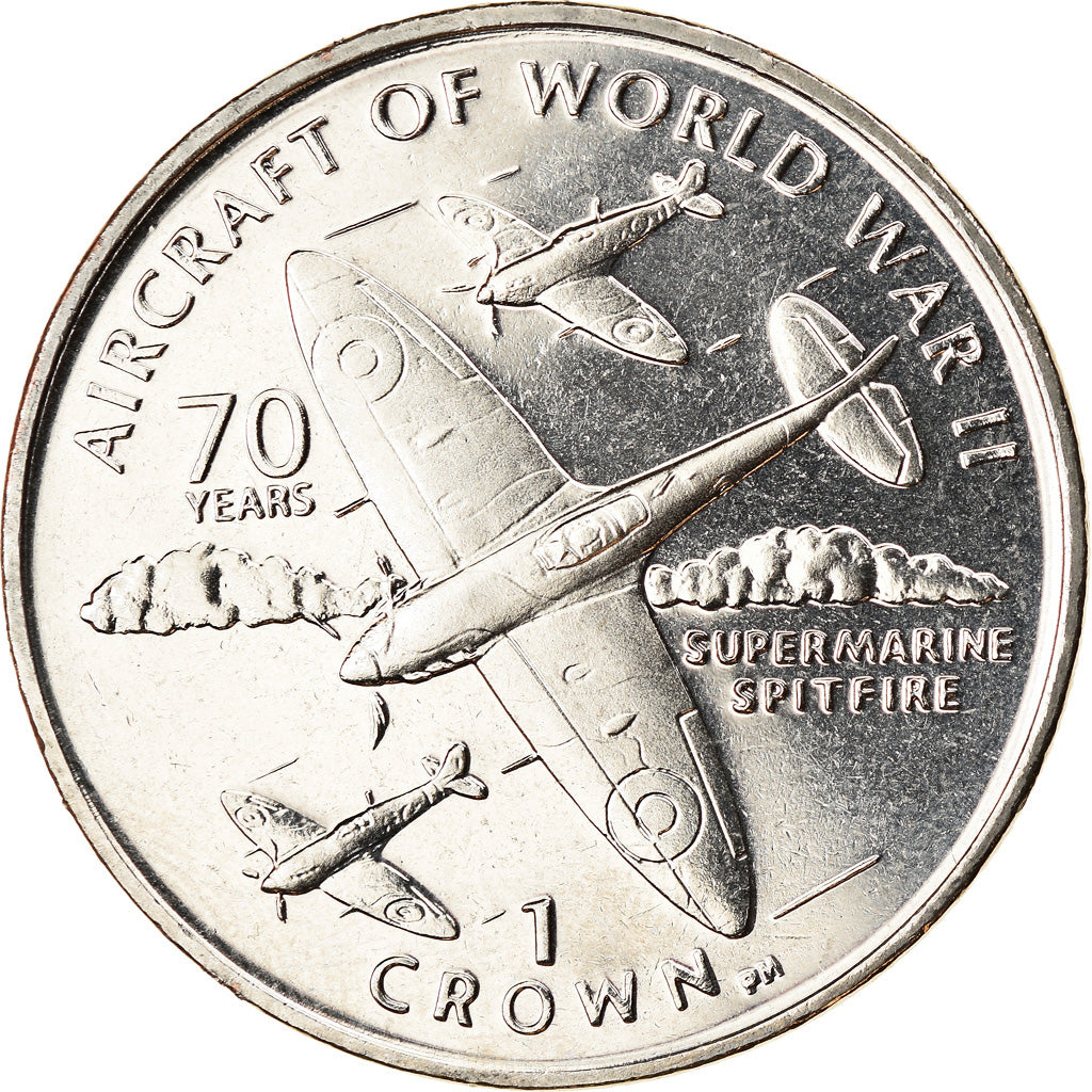 Coin, Isle of Man, Crown, 2006, Pobjoy Mint, 70 ans du Spitfire, MS(63)