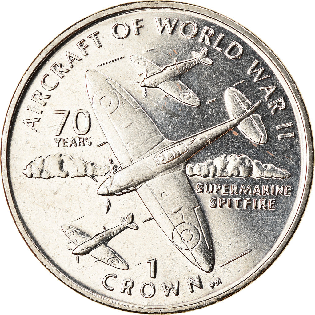 Coin, Isle of Man, Crown, 2006, Pobjoy Mint, 70 ans du Spitfire, MS(63)