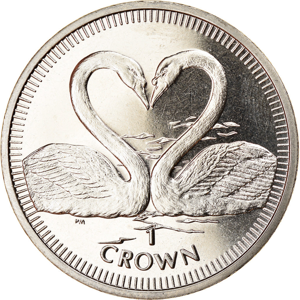 Coin, Isle of Man, Elizabeth II, Crown, 2007, Pobjoy Mint, Cygnes, MS(63)