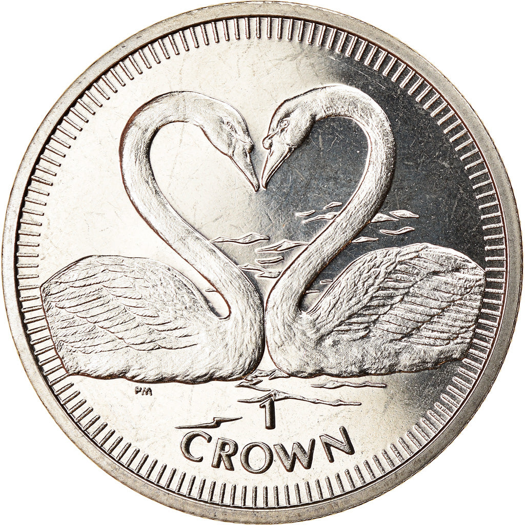 Coin, Isle of Man, Elizabeth II, Crown, 2007, Pobjoy Mint, Cygnes, MS(63)