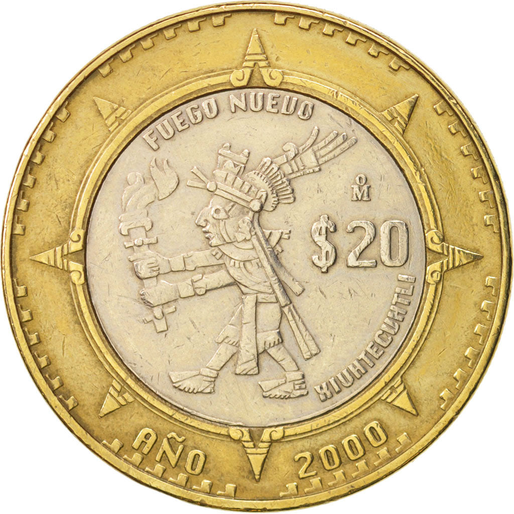 Mexique, 20 Pesos, 2000, Mexico City, TTB+, Bi-Metallic, KM:637