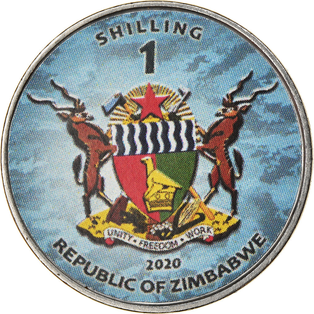 Coin, Zimbabwe, Shilling, 2020, Avions - Northrop B-2 Spirit, MS(63), Nickel