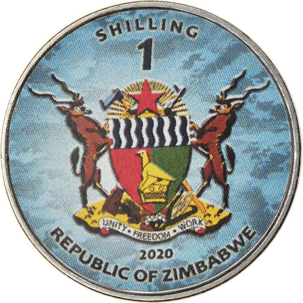 Coin, Zimbabwe, Shilling, 2020, Avions - Tupolev Tu-160, MS(63), Nickel plated