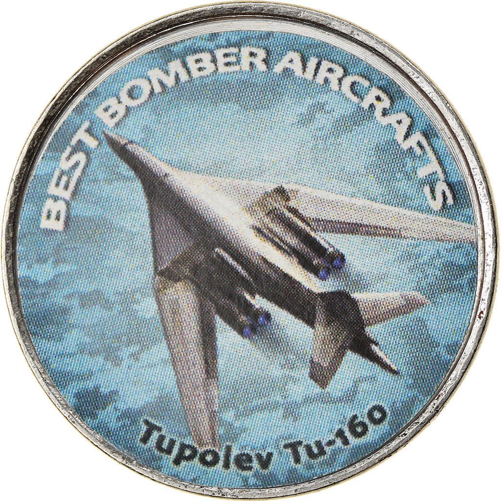 Coin, Zimbabwe, Shilling, 2020, Avions - Tupolev Tu-160, MS(63), Nickel plated