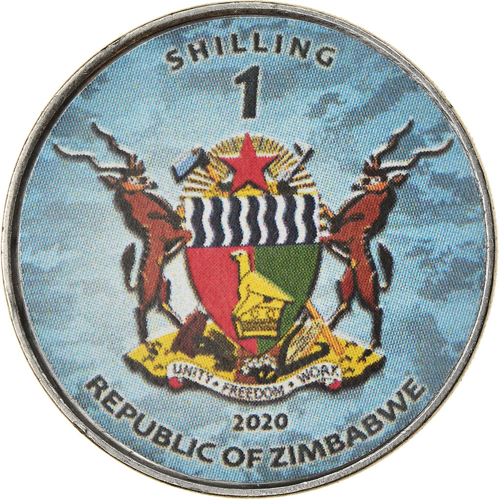 Coin, Zimbabwe, Shilling, 2020, Avions - Tupolev Tu-160, MS(63), Nickel plated