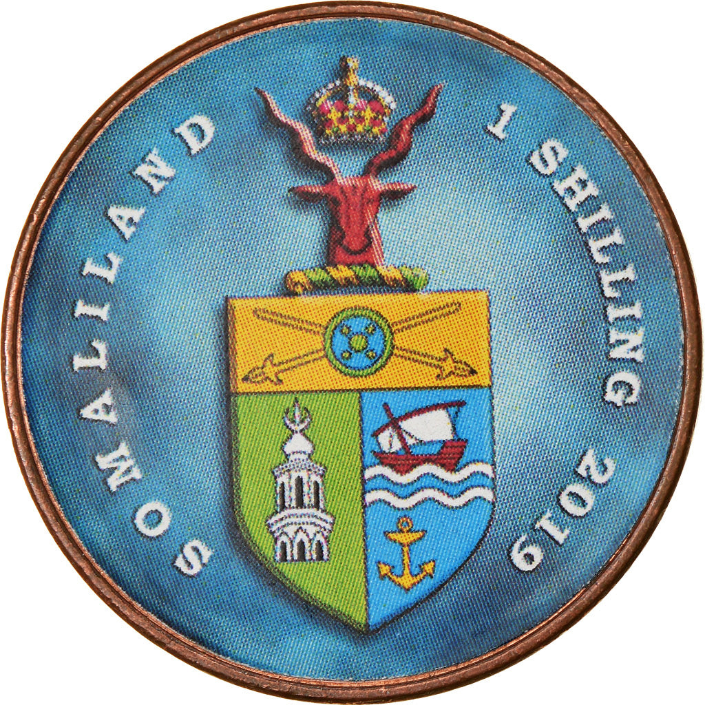 Moneda, Somalilandia, Shilling, 2019, Oiseaux - Paon, SC, Níquel chapado en