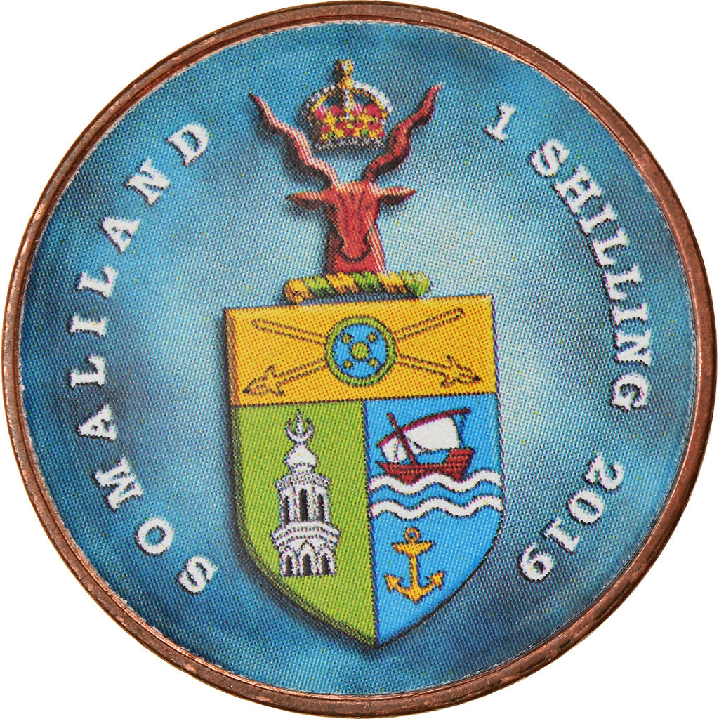 Moneda, Somalilandia, Shilling, 2019, Oiseaux - Menura, SC, Níquel chapado en