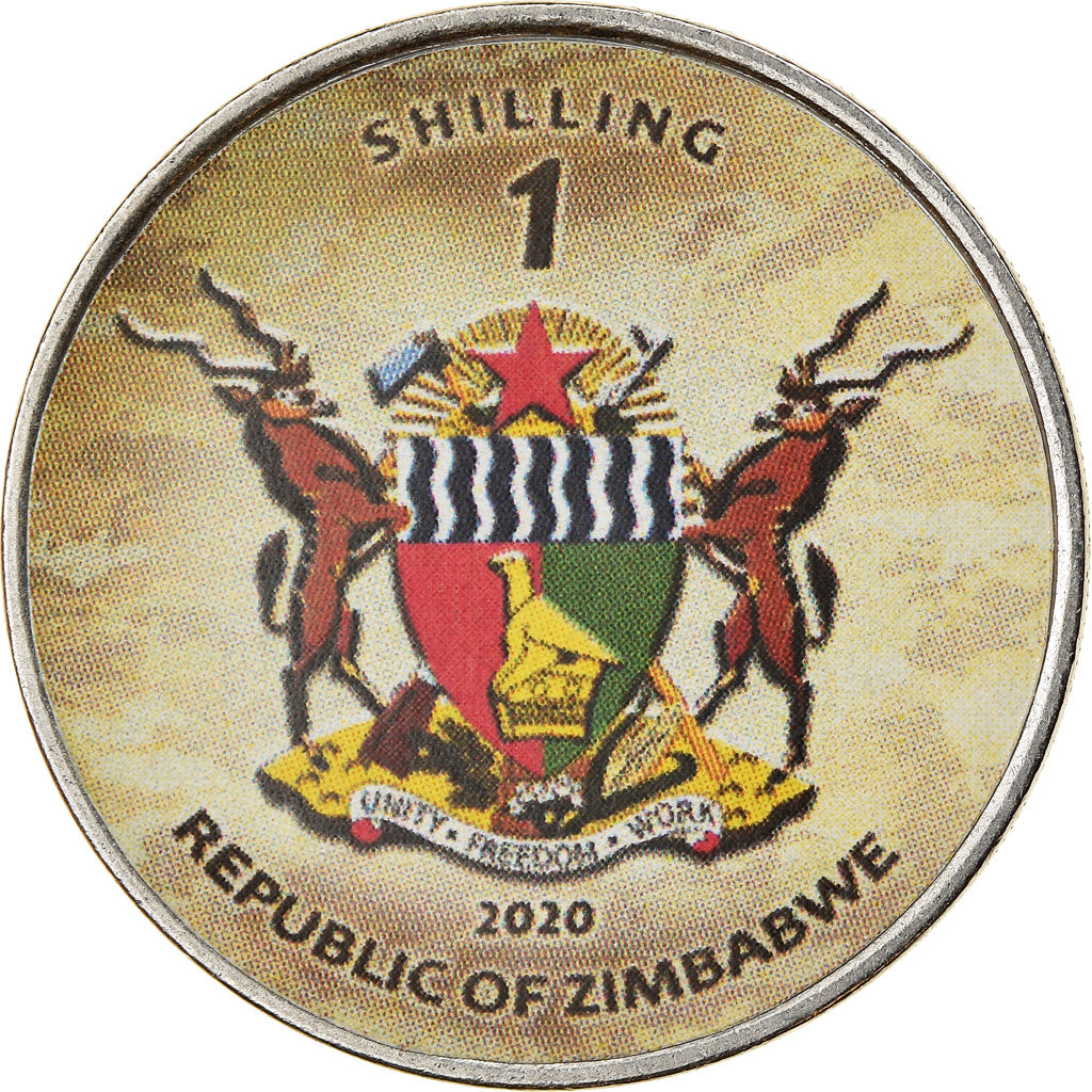 Coin, Zimbabwe, Shilling, 2020, Tanks - Al-Zarrar, MS(63), Nickel plated steel