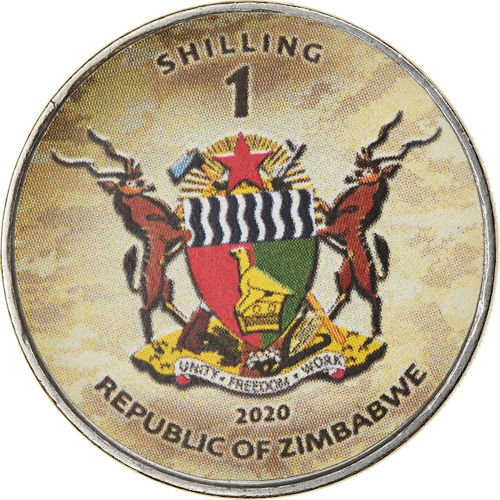 Coin, Zimbabwe, Shilling, 2020, Tanks - Al-Zarrar, MS(63), Nickel plated steel
