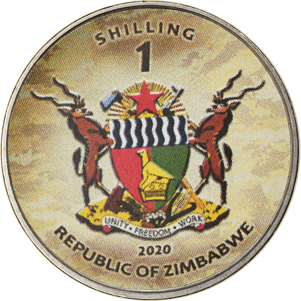 Coin, Zimbabwe, Shilling, 2020, Tanks - Al-Zarrar, MS(63), Nickel plated steel