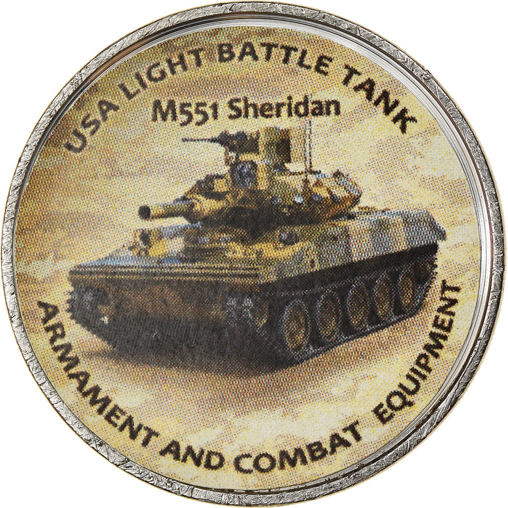 Coin, Zimbabwe, Shilling, 2020, Tanks - M551 Sheridan, MS(63), Nickel plated