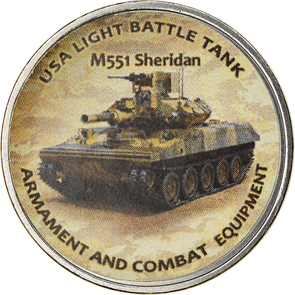 Coin, Zimbabwe, Shilling, 2020, Tanks - M551 Sheridan, MS(63), Nickel plated
