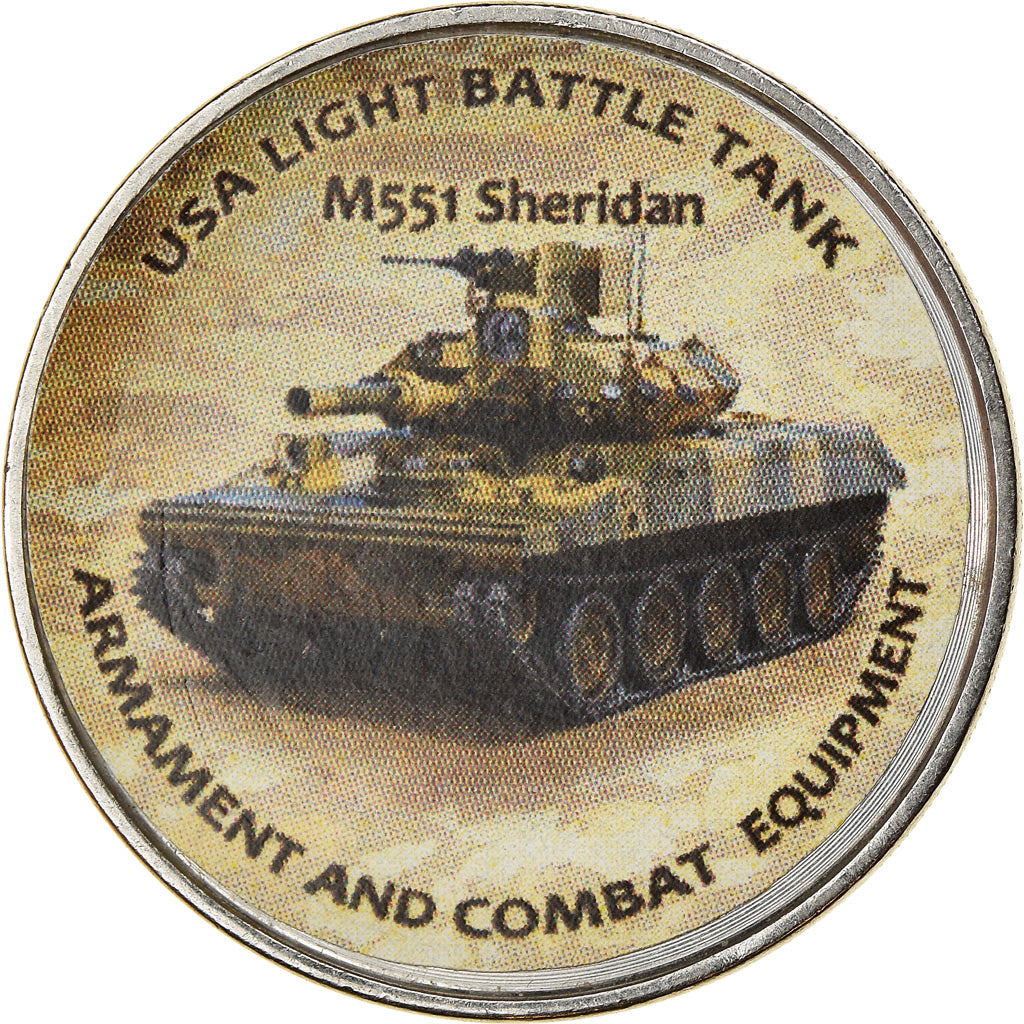 Coin, Zimbabwe, Shilling, 2020, Tanks - M551 Sheridan, MS(63), Nickel plated