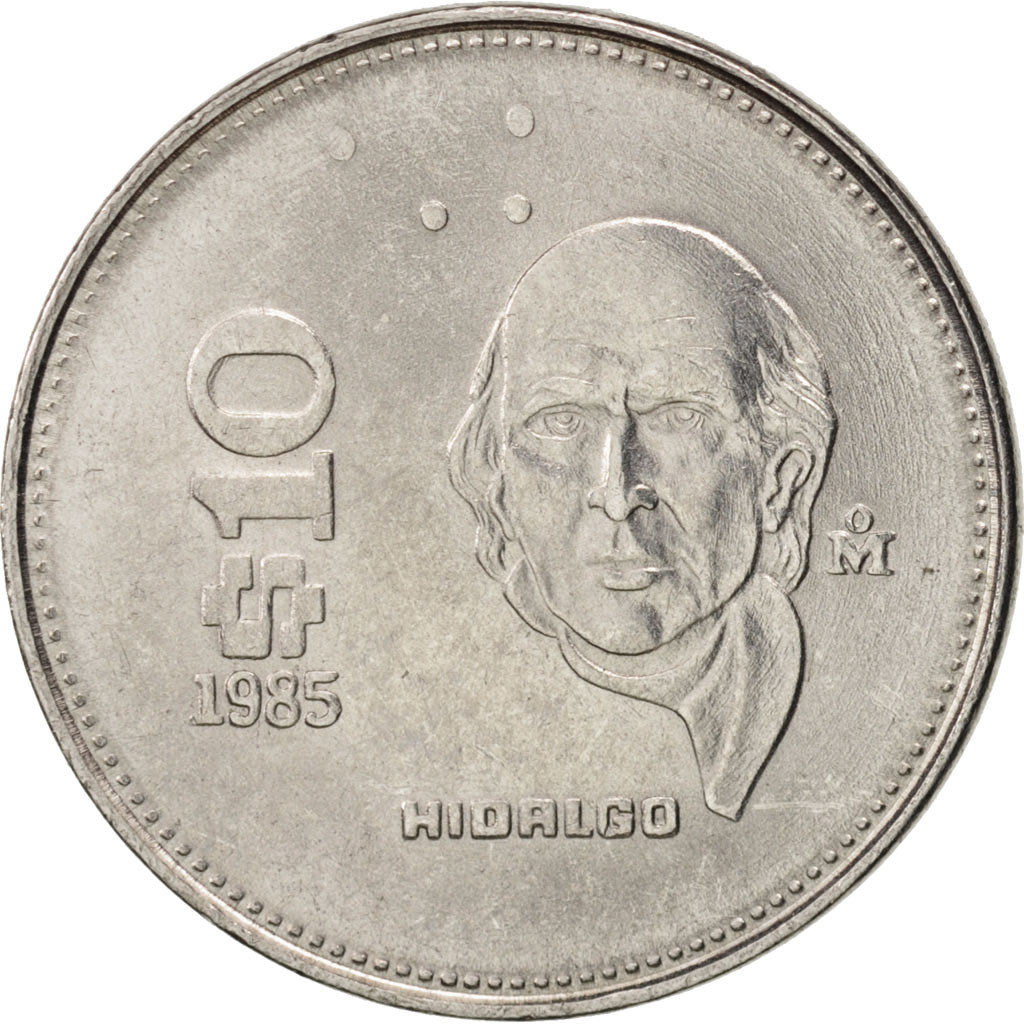 Mexico, 10 Pesos, 1985, Mexico City, AU(50-53), Stainless Steel, KM:512
