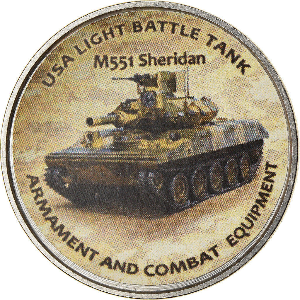Coin, Zimbabwe, Shilling, 2020, Tanks - M551 Sheridan, MS(63), Nickel plated