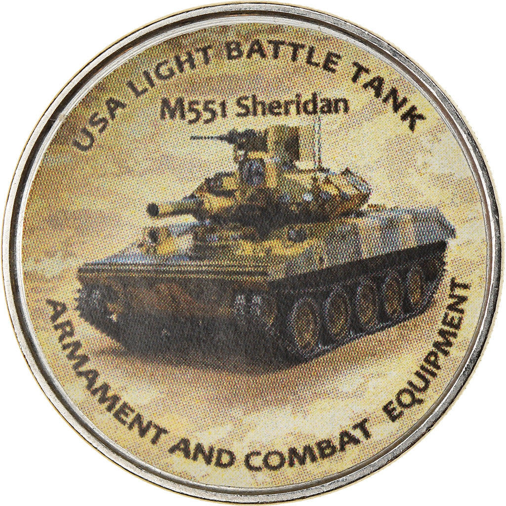 Coin, Zimbabwe, Shilling, 2020, Tanks - M551 Sheridan, MS(63), Nickel plated