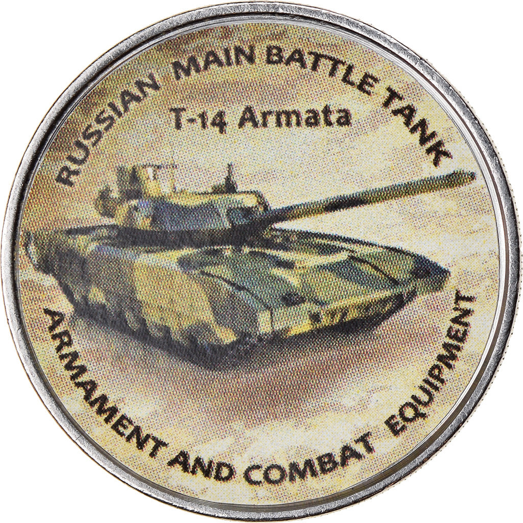 Coin, Zimbabwe, Shilling, 2020, Tanks - T-14 Armata, MS(63), Nickel plated steel