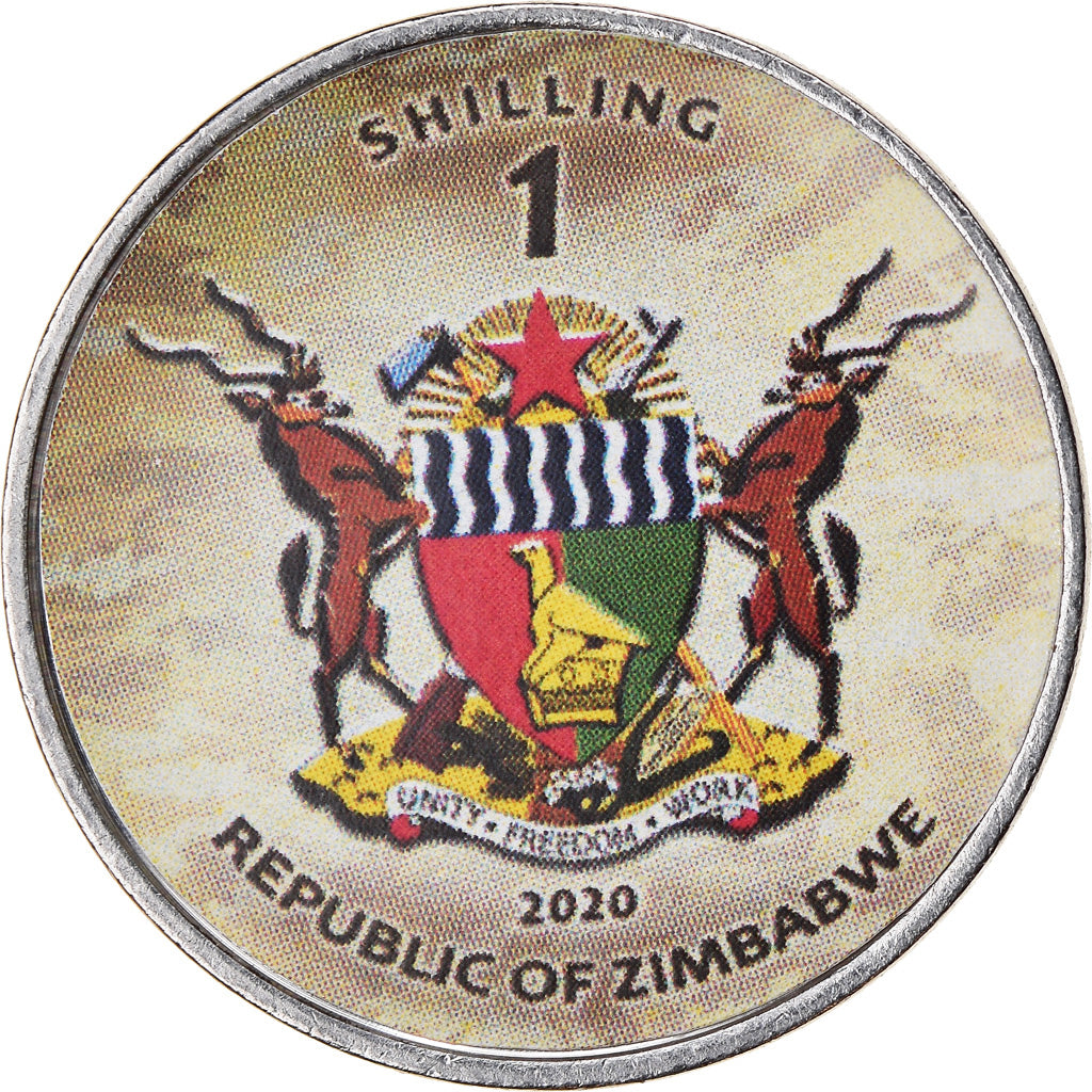 Coin, Zimbabwe, Shilling, 2020, Tanks - T-14 Armata, MS(63), Nickel plated steel
