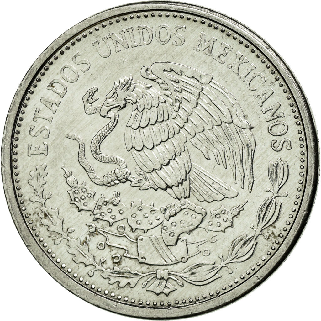 Moneda, México, 50 Pesos, 1990, Mexico City, MBC+, Acero inoxidable, KM:495a