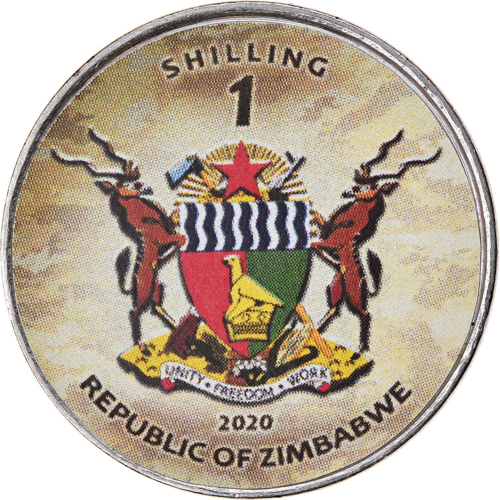Coin, Zimbabwe, Shilling, 2020, Tanks - T-14 Armata, MS(63), Nickel plated steel