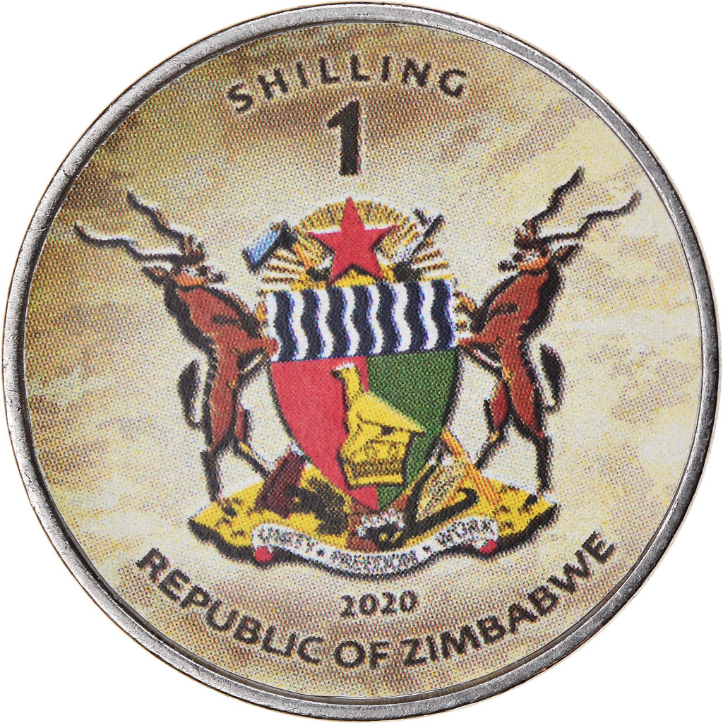Coin, Zimbabwe, Shilling, 2020, Tanks - T-72, MS(63), Nickel plated steel