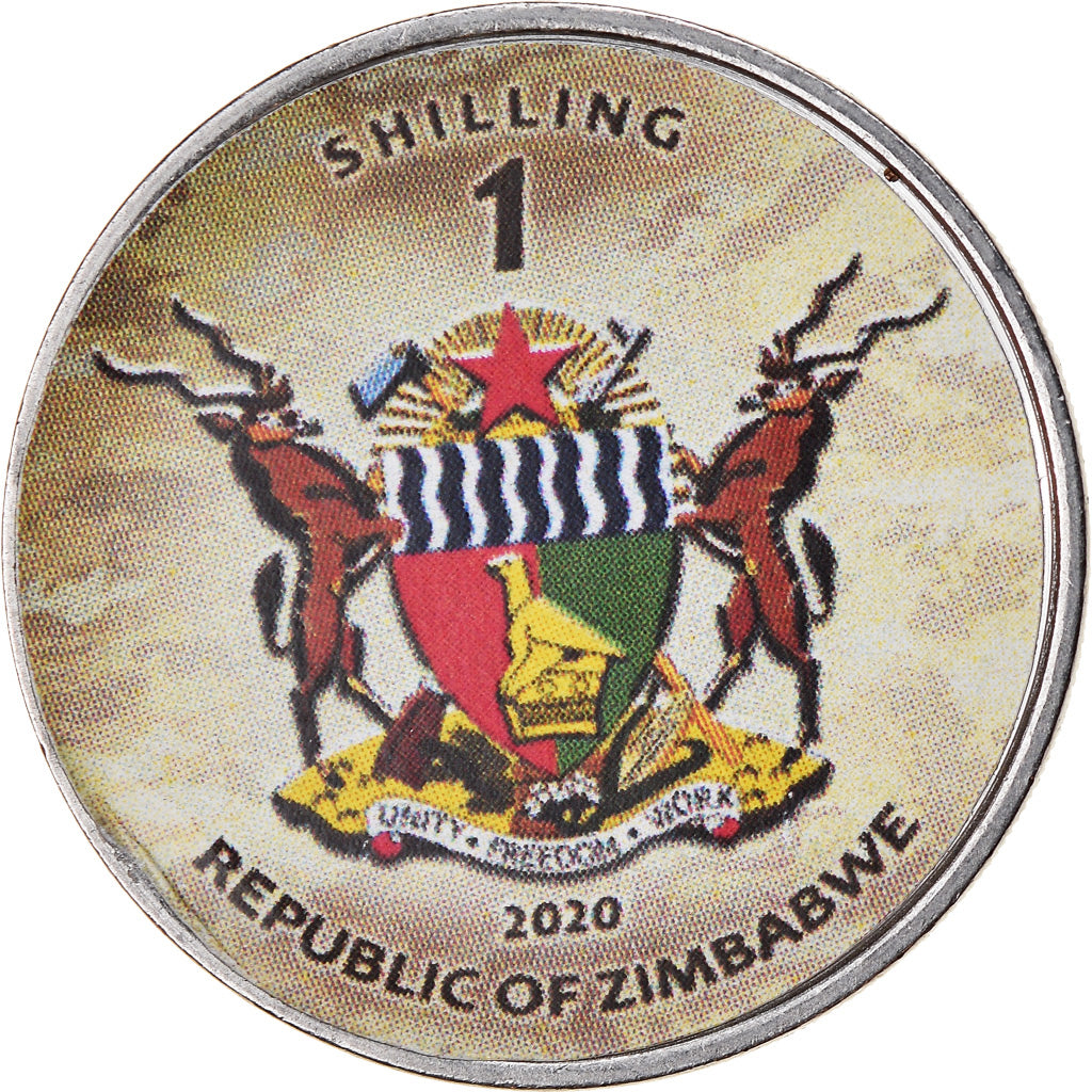 Monnaie, Zimbabwe, Shilling, 2020, Tanks - T-72, SPL, Nickel plated steel