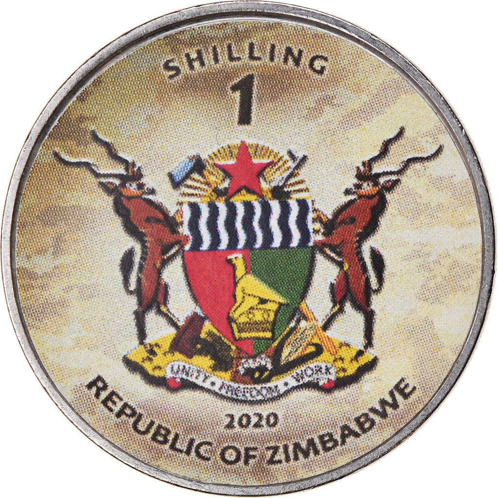 Moneta, Zimbabwe, Shilling, 2020, Tanks - T-72, SPL, Acciaio placcato nichel