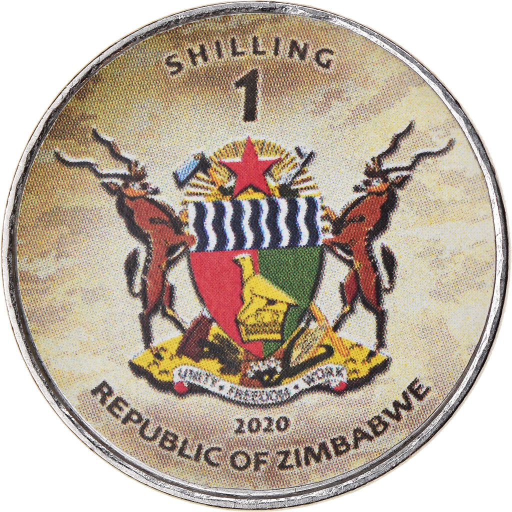 Coin, Zimbabwe, Shilling, 2020, Tanks - T-72, MS(63), Nickel plated steel