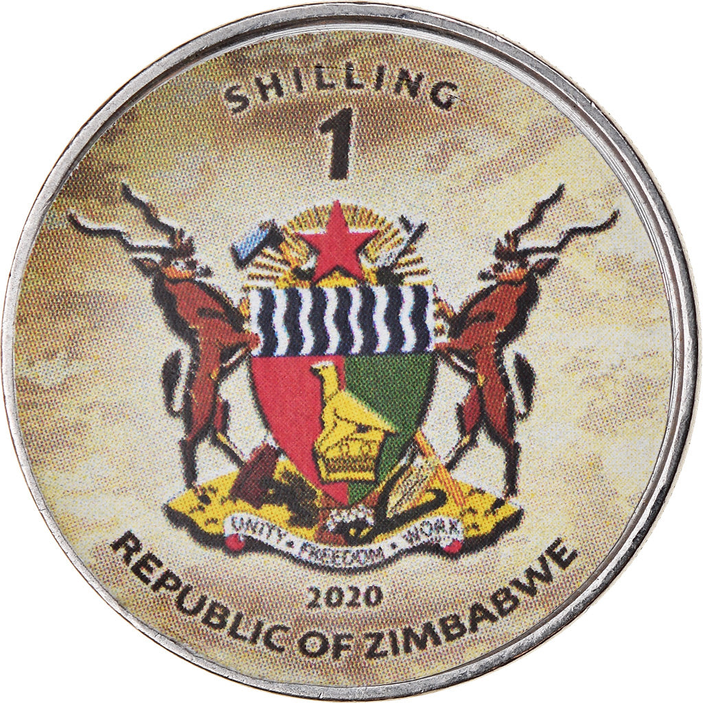 Coin, Zimbabwe, Shilling, 2020, Tanks - T-72, MS(63), Nickel plated steel