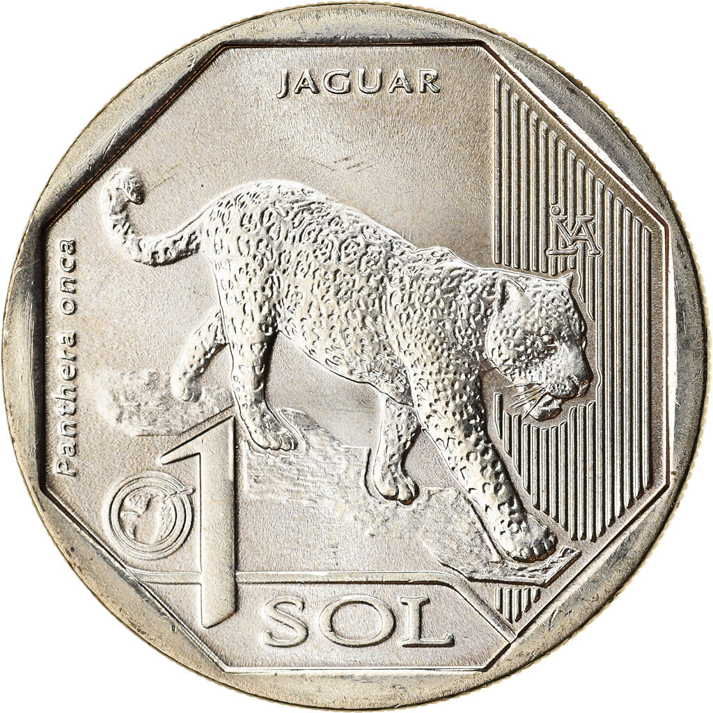Moneda, Perú, Sol, 2018, Lima, Félins - Jaguar, SC, Níquel - latón