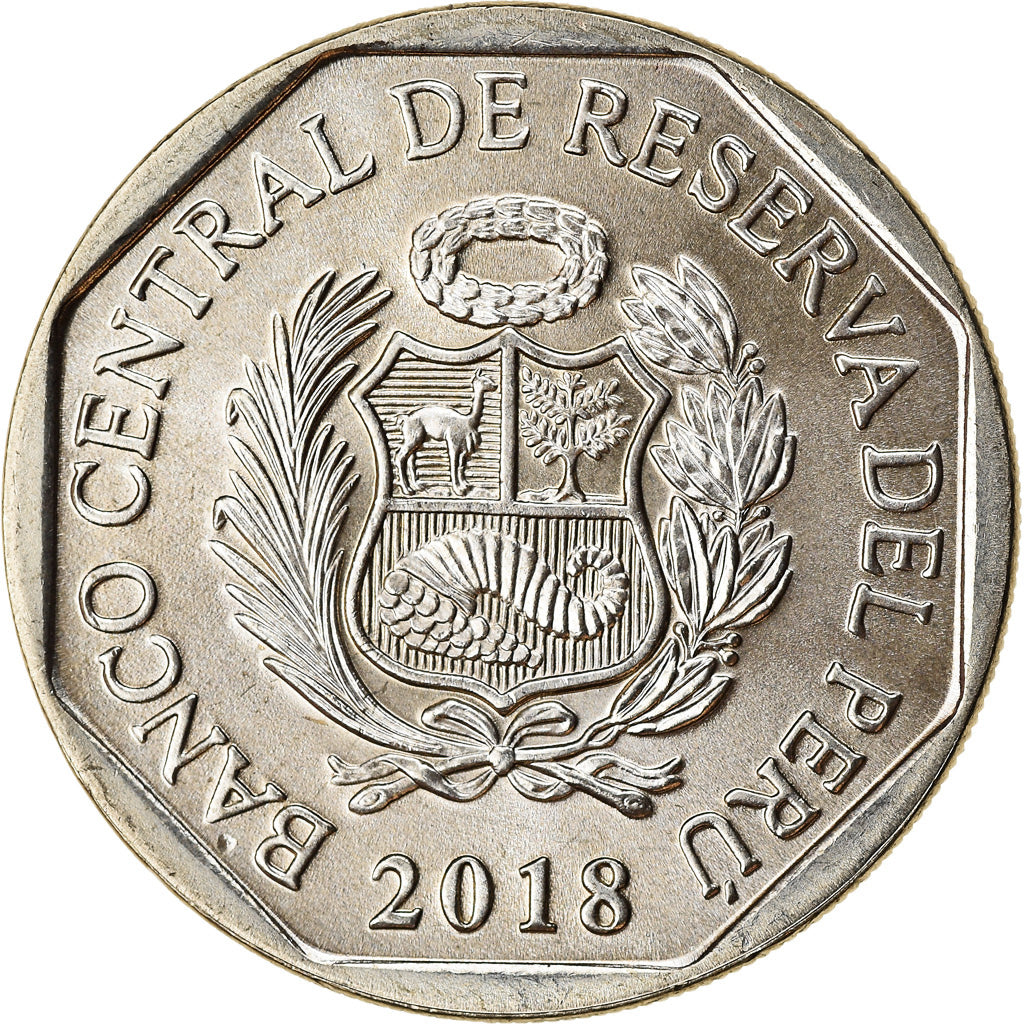 Coin, Peru, Sol, 2018, Lima, Félins - Jaguar, MS(63), Nickel-brass