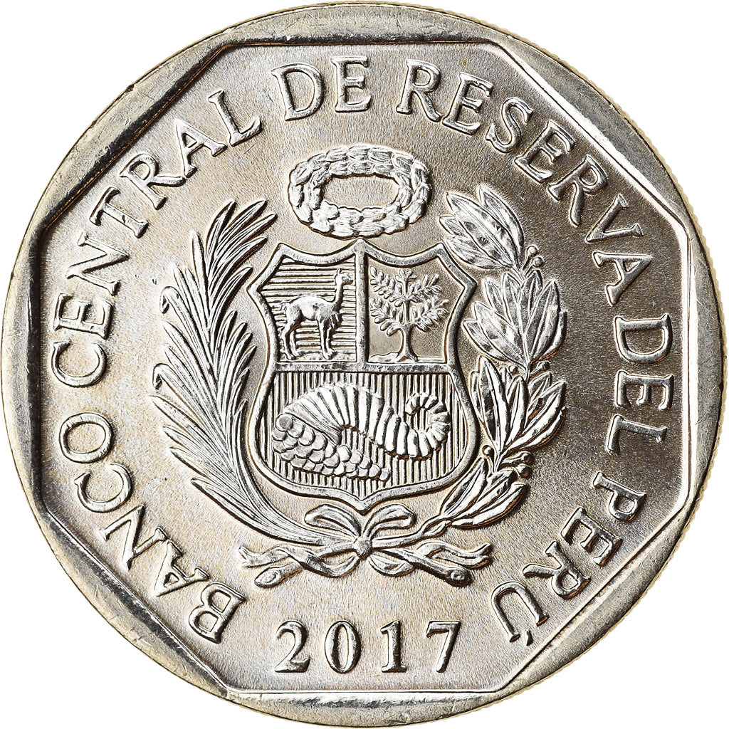 Moneta, Peru, Sol, 2017, Lima, Crocodile de Tumbes, MS(63), Mosiądz niklowy