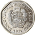 Moneda, Perú, Sol, 2017, Lima, Crocodile de Tumbes, SC, Níquel - latón